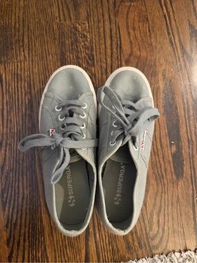 Dark grey Superga platform sneakers